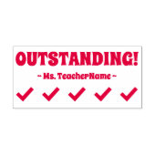 "AUSSTEHEND!" + Name des Tutor-Briefmarke Rubber Permastempel (Design)