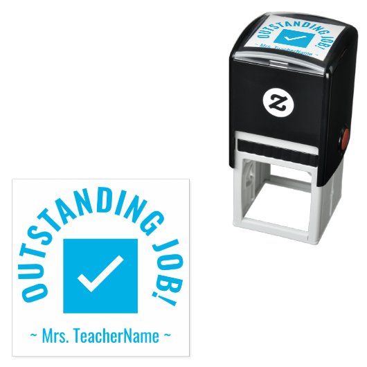 "AUSSTEHENDE ARBEITSPLÄTZE!" Tutor Rubber Briefmar Permastempel (Beispiel)