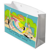 Aussteigen für Ostern Große Geschenktüte (Rückseite Schrägansicht)