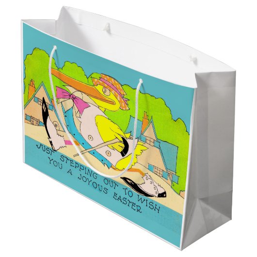 Aussteigen für Ostern Große Geschenktüte (Rückseite Schrägansicht)