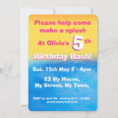 Aussteigender Frosch kundenbarer Spaß Geburtstagse Einladung (Rückseite)