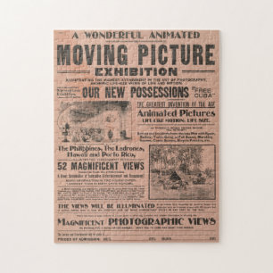 Ausstellung alter Zeitungen für bewegte Bilder Rät Puzzle