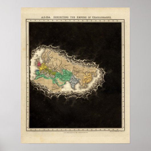 Ausstellung des Reiches von Charlemagne 814 AD Poster (Vorne)