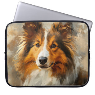 AUSSTELLUNG EINES SCHÖNEN SHETLAND SHEEPDOG HUNDE LAPTOPSCHUTZHÜLLE