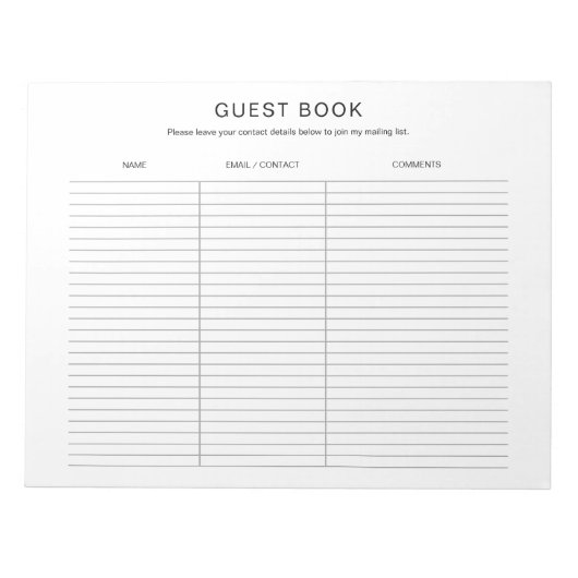 Ausstellung Kunstskraft Ausstellung Gästebuch Notizblock (Vorderseite)