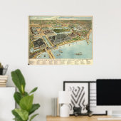 Ausstellung von Chicago Columbian 1893 Panoramakar Poster (Heimbüro)