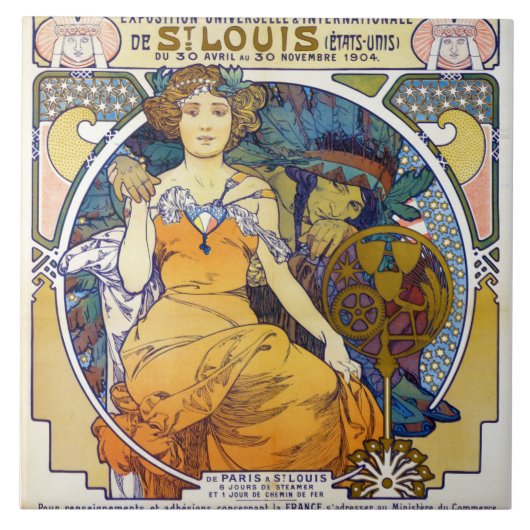 Ausstellung von St. Louis, Mucha Fliese (Vorderseite)
