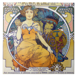 Ausstellung von St. Louis, Mucha Fliese