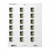 Ausstellung von Weihnachtskarten Vintager Geschenk Adressaufkleber (Vorne)