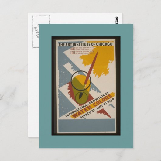 Ausstellung zu den Aquarellfarben von Postcard-WPA Postkarte (Vorne/Hinten)