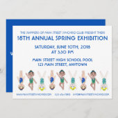 Ausstellung zum Schwimmbad mit Synchronisation Einladung (Vorne/Hinten)