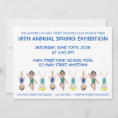 Ausstellung zum Schwimmbad mit Synchronisation Einladung (Vorderseite)