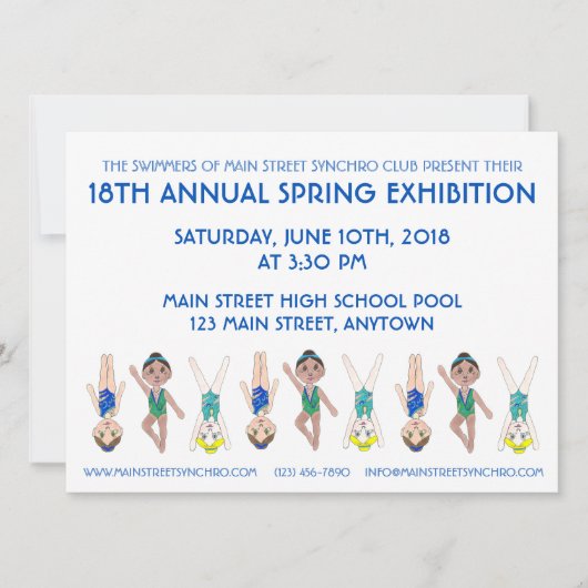 Ausstellung zum Schwimmbad mit Synchronisation Einladung (Vorderseite)