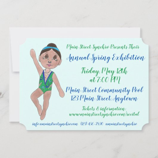 Ausstellung zum Schwimmbad mit Synchronisation Einladung (Vorderseite)