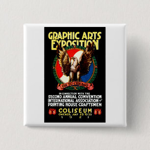 Ausstellungs-Plakat der grafischen Kunst-1921 Button