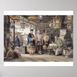 Ausstellungsraum eines Laternen-Kaufmannes in Poster