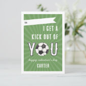 Ausstieg aus der Fußballschule Valentine Card Einladung (Stehend Vorderseite)