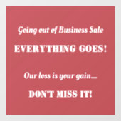 Ausstieg aus der Werbung für den Verkauf Fensteraufkleber (Blatt)