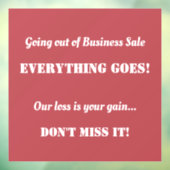 Ausstieg aus der Werbung für den Verkauf Fensteraufkleber (Blatt 3)