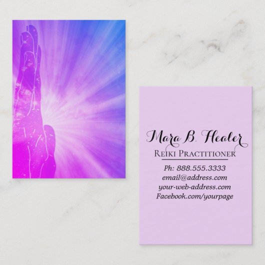 Ausstrahlende *~* Liebe Reiki Energie-heilende Visitenkarte (Vorne/Hinten)
