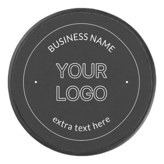 Austausch von Logos und Firmennamen | Schwarz Eishockey Puck (Vorderseite)