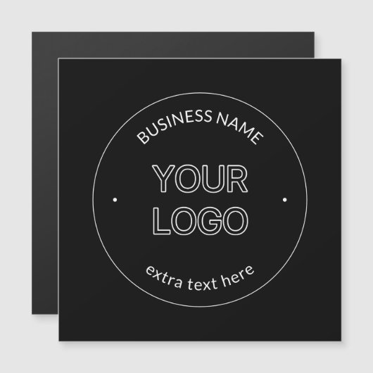 Austausch von Logos und Firmennamen | Schwarz Magneteinladung (Vorne/Hinten)