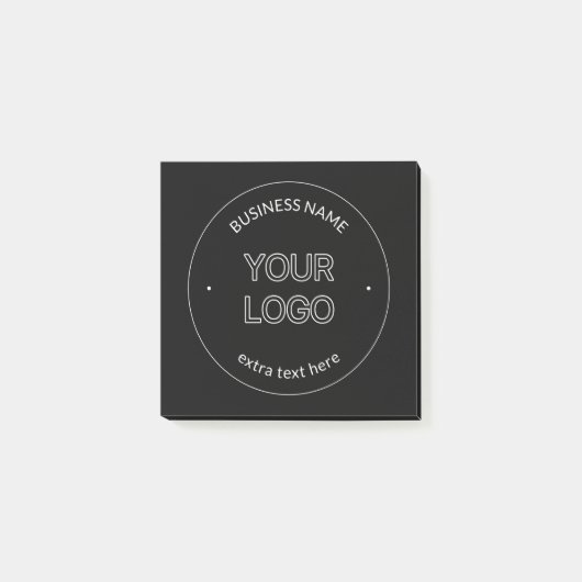 Austausch von Logos und Firmennamen | Schwarz Post-it Klebezettel (Vorderseite)