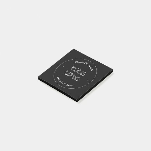 Austausch von Logos und Firmennamen | Schwarz Post-it Klebezettel (angewinkelt)