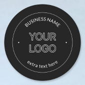 Austausch von Logos und Firmennamen | Schwarz Runder Aufkleber