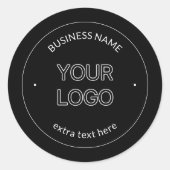 Austausch von Logos und Firmennamen | Schwarz Runder Aufkleber (Vorderseite)
