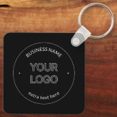 Austausch von Logos und Firmennamen | Schwarz Schlüsselanhänger (Rückseite)