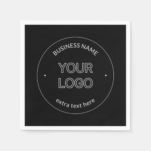 Austausch von Logos und Firmennamen | Schwarz Serviette (Vorderseite)