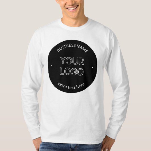 Austausch von Logos und Firmennamen | Schwarz T-Shirt (Vorderseite)