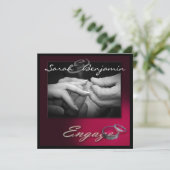 Austausch von Ringen mit Hochzeitsbanden Einladung (Stehend Vorderseite)