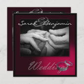 Austausch von Ringen mit Hochzeitsbanden Einladung (Vorne/Hinten)