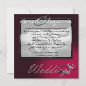 Austausch von Ringen mit Hochzeitsbanden Einladung (Rückseite)