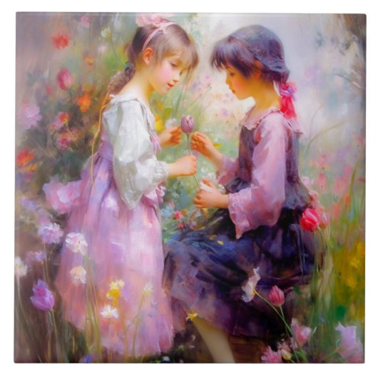 Austausch von Rose und Freundschaft Fliese (Vorderseite)