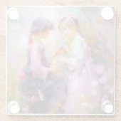 Austausch von Rose und Freundschaft Glasuntersetzer (Rückseite)