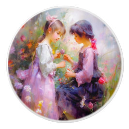 Austausch von Rose und Freundschaft Keramikknauf