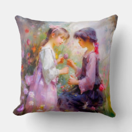 Austausch von Rose und Freundschaft Kissen