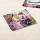 Austausch von Rose und Freundschaft Rechteckiger Pappuntersetzer (angewinkelt)