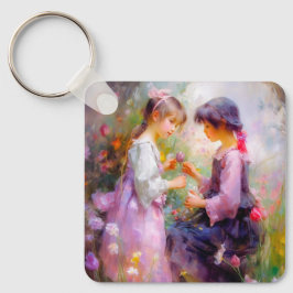 Austausch von Rose und Freundschaft Schlüsselanhänger