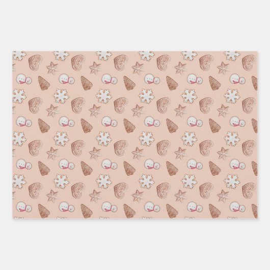 Austausch von Weihnachts-Cookies Geschenkpapier Set (Vorderseite)
