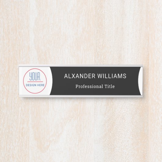 Austauschbare Bürotür-Namensplatte mit Logo Türschild (Vorderseite )