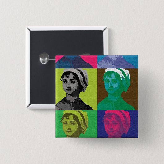 AustenPop -- Jane Austen-Art Button (Vorne & Hinten)