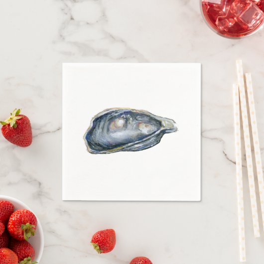 Auster auf der halben Muschel Serviette (Beispiel)