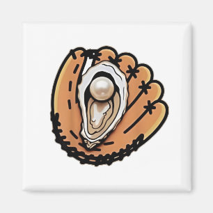 Auster Baseball Meeresfrüchte Baseball Sportliebha Magnet
