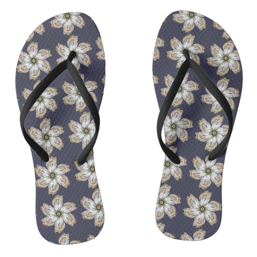 Auster Blume Flip Flops - Design A Badesandalen (Fußbett)