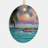 Auster, die in Apalachicola-Bucht erntet Keramikornament (Rechts)