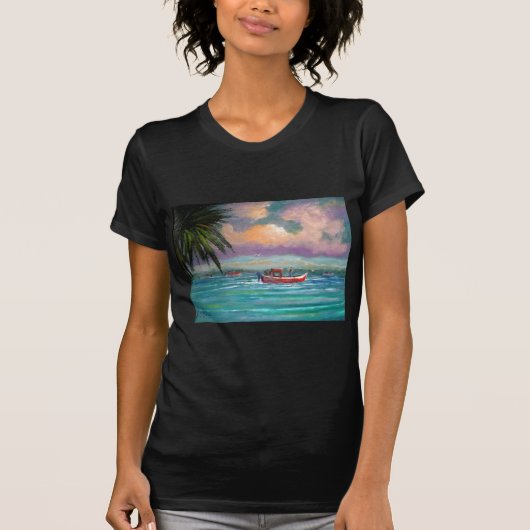 Auster, die in Apalachicola-Bucht erntet T-Shirt (Vorderseite)